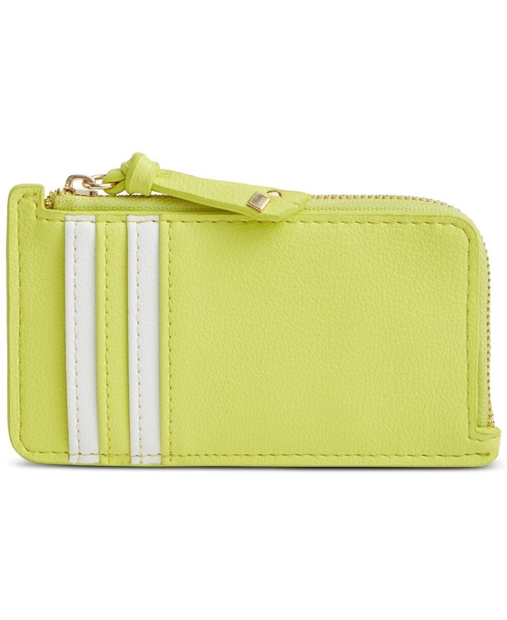 On 34th "Ramonah" Card Case Wallet in Lemon Yellow & White